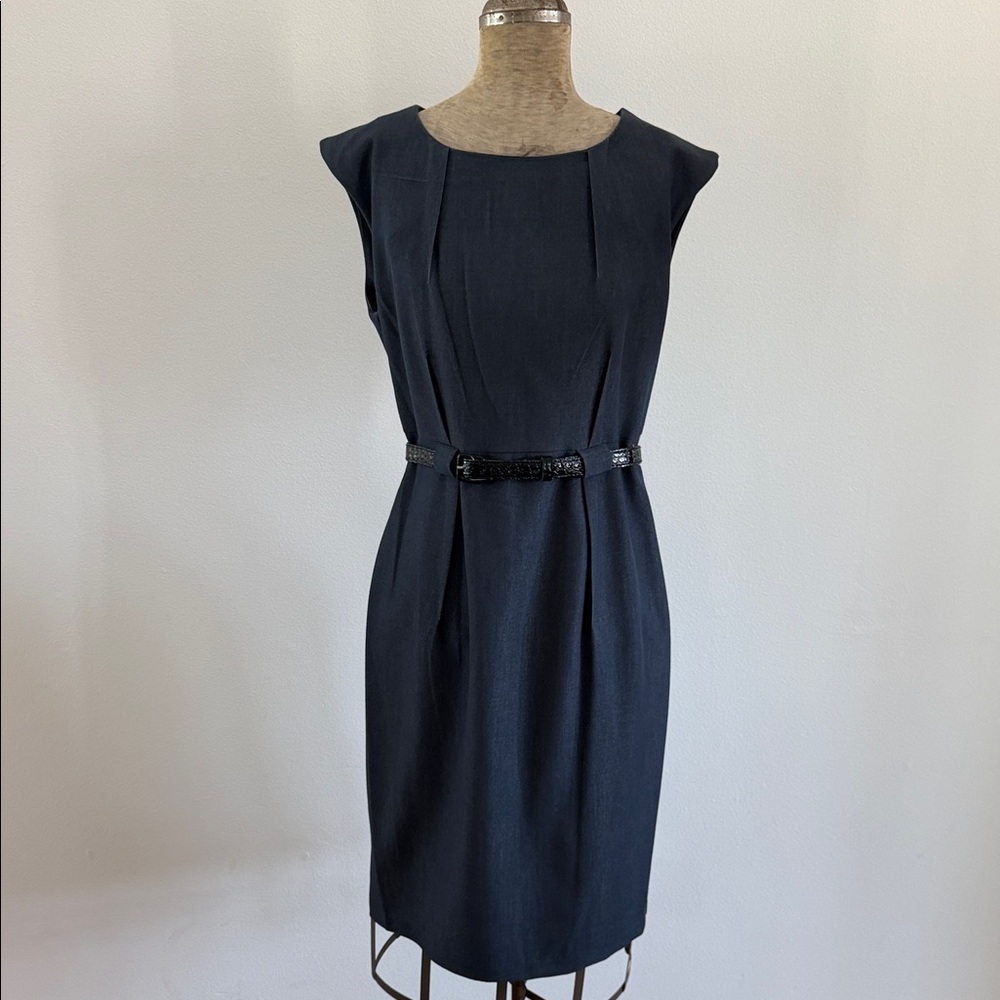 Soho Black Sheath Dress Belted-Pleated- Size 6 NWOT